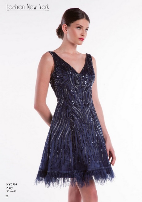 Robe cocktail courte bleu