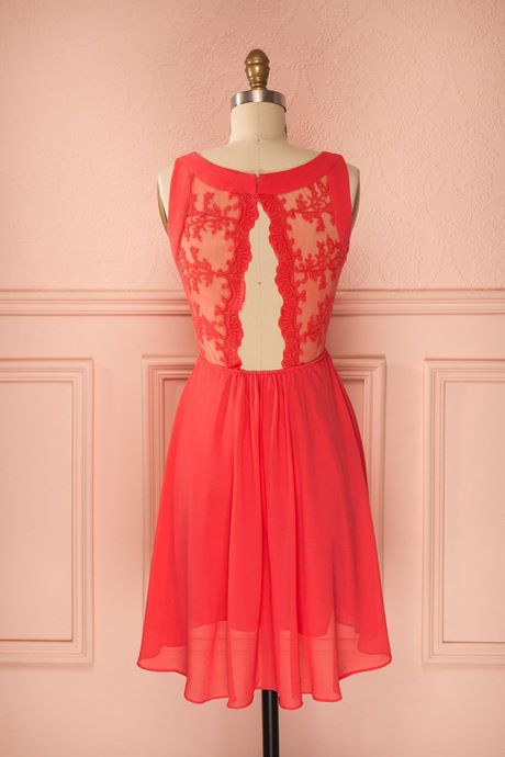 Robe corail habillée