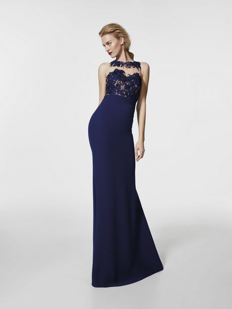 Robe de cocktail longue bleu