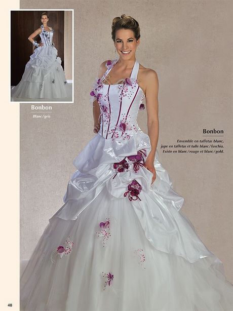 Robe de mariée blanc et gris