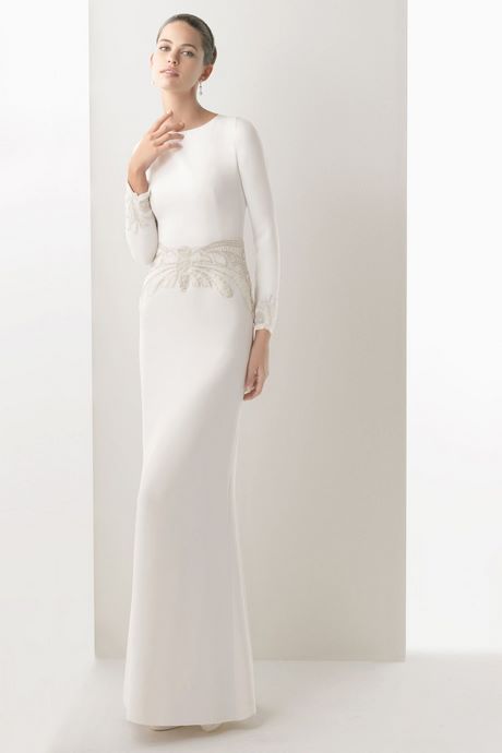 Robe de soirée blanche manche longue