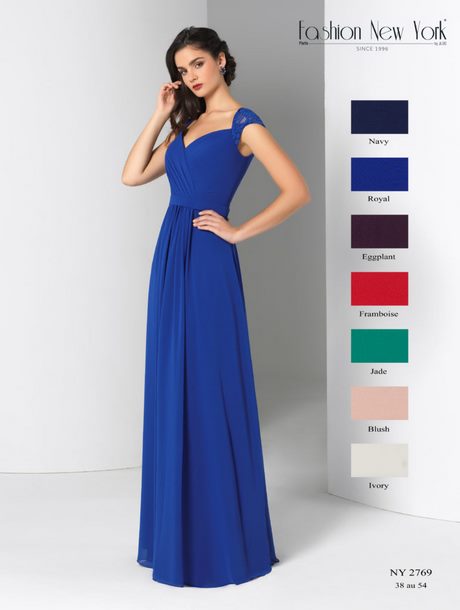 Robe de soirée bleu marine longue