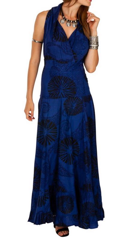 Robe de soirée longue bleu roi