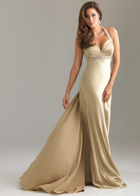 Robe de soiree longue doree