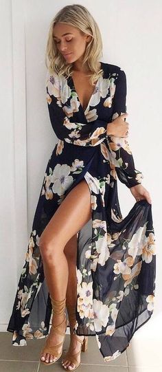 Robe été longue avec manche