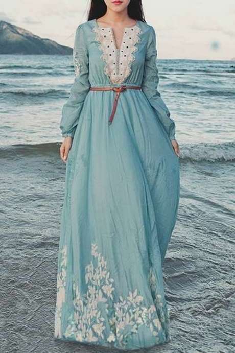 Robe longue avec longue manche