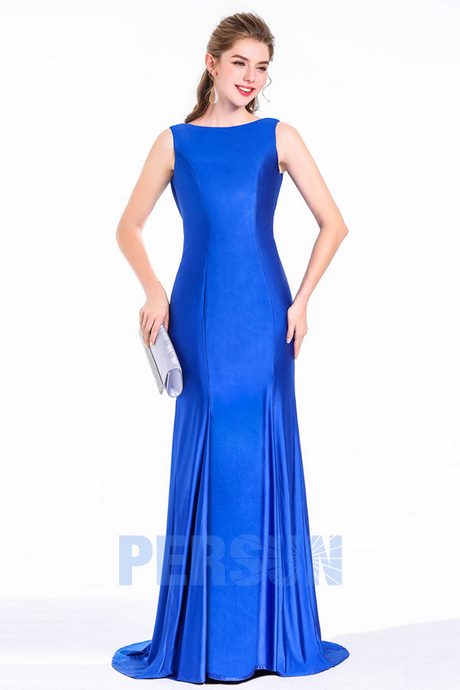 Robe longue bleu roi pas cher