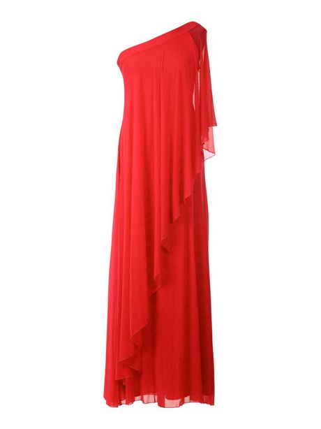 Robe longue rouge avec manche