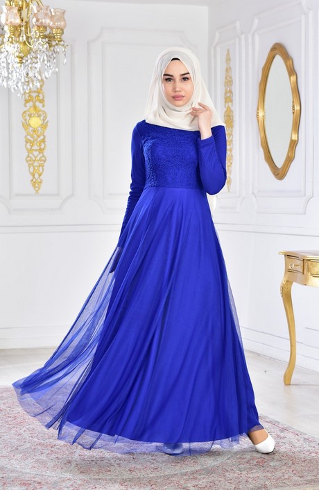 Robe mousseline bleu roi