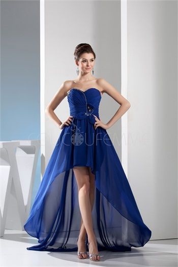 Robe mousseline bleu roi