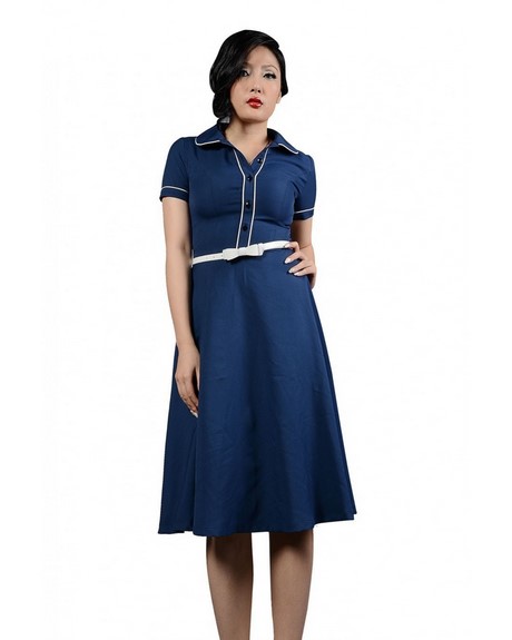 Robe retro bleu marine