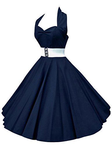 Robe retro bleu marine