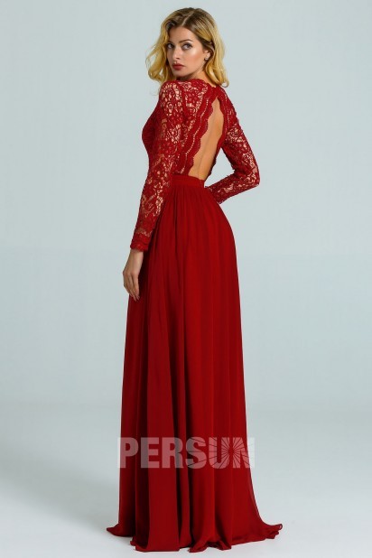 Robe rouge longue manche