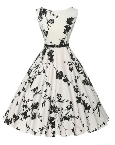 Robe vintage noir et blanche