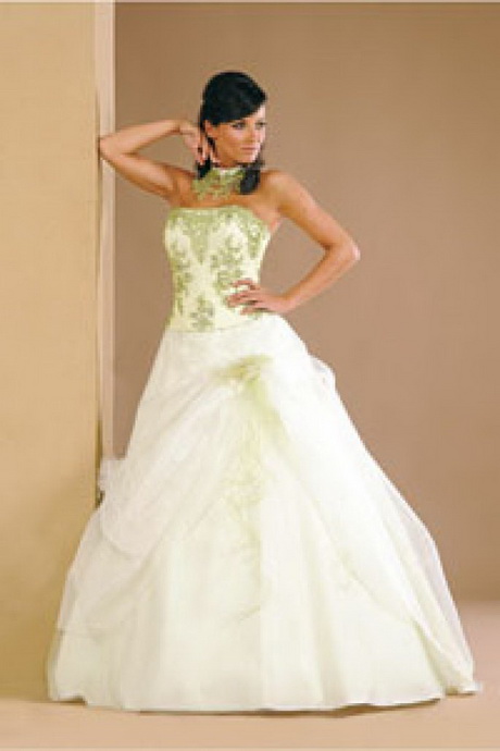 Robe blanche et verte