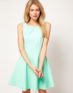 Robe courte vert d eau