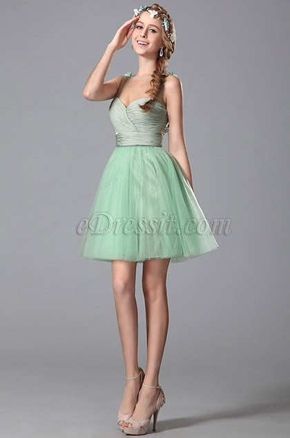 Robe courte vert d eau