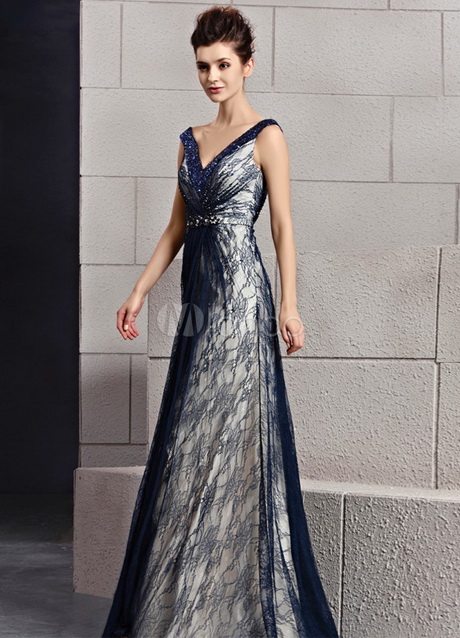 Robe de soirée bleu marine