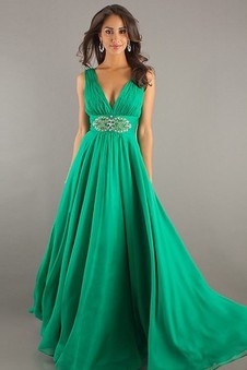 Robe de soirée bleu vert