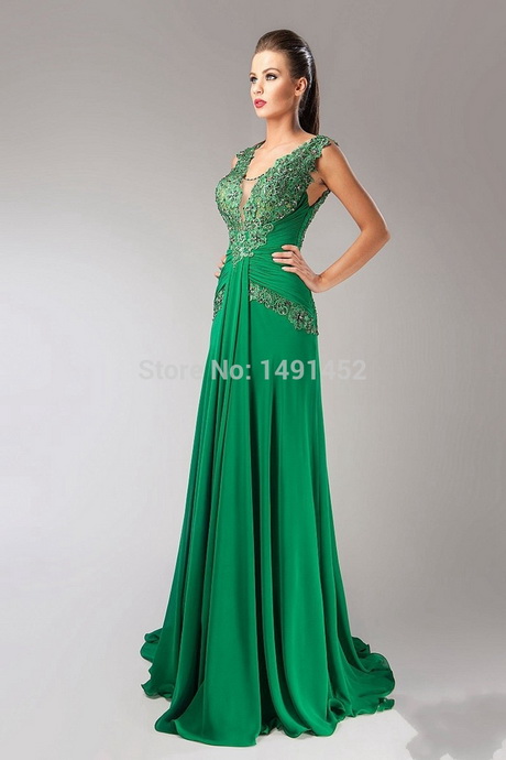 Robe de soirée vert emeraude