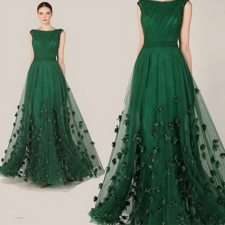 Robe de soirée verte emeraude