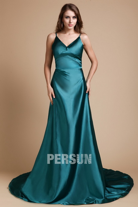 Robe de soirée verte longue