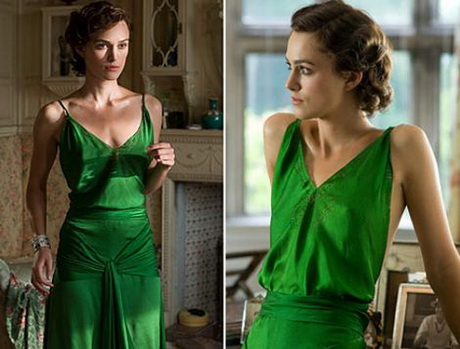 Robe en soie verte