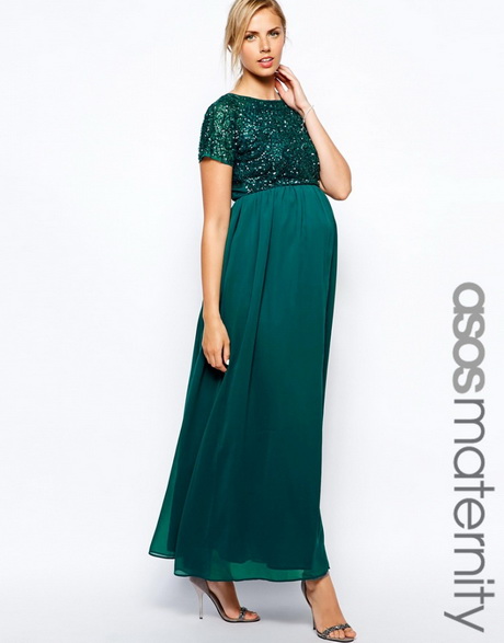 Robe longue vert emeraude