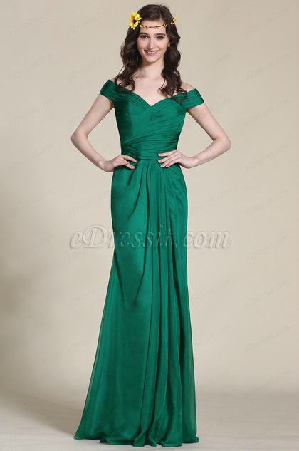 Robe longue verte émeraude