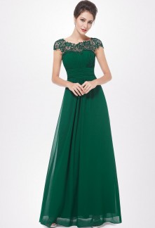 Robe longue verte émeraude