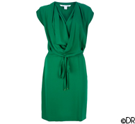 Robe soie verte