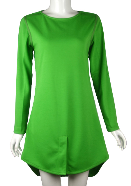 Robe verte manche longue