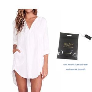 Chemise femme longue blanche