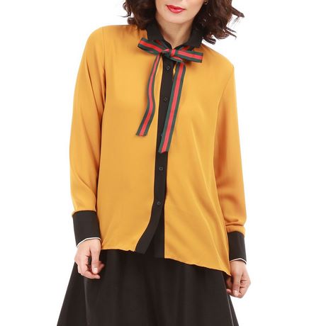 Chemise femme moutarde