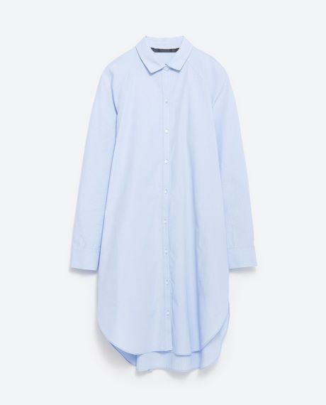 Chemise longue bleu femme