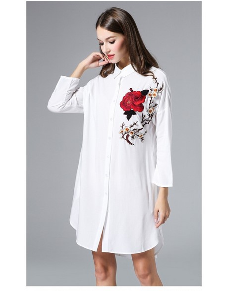 Chemise longue fluide femme