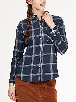 Chemise tunique carreaux femme