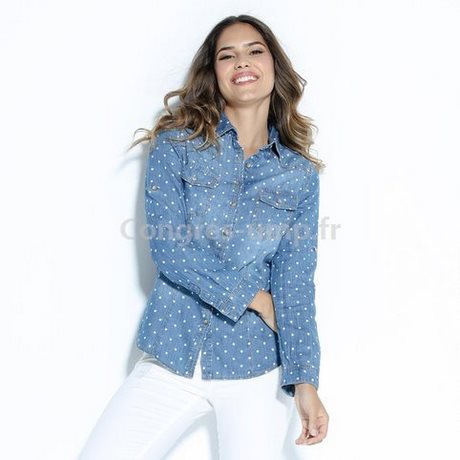 Chemise tunique en jean femme