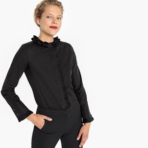 Chemise tunique noire femme