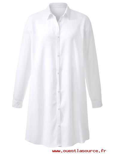 Chemisier long blanc femme