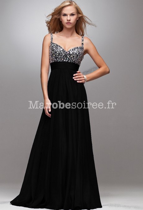 Robe de cocktail longue noir et blanche