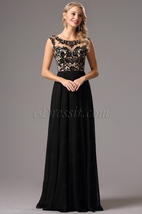 Robe de cocktail longue noir et blanche