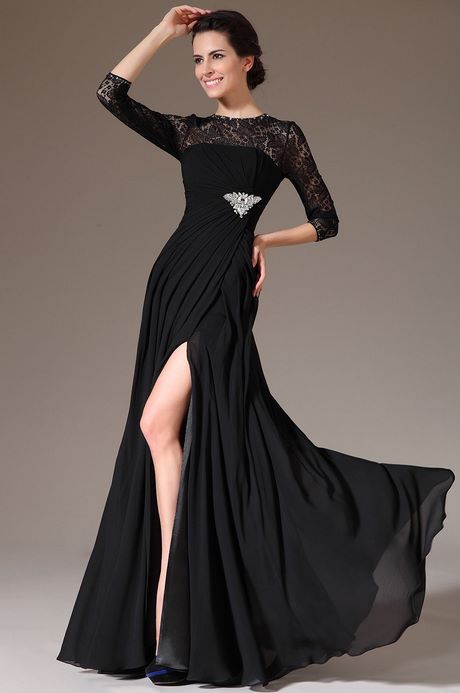 Robe de cocktail longue noir