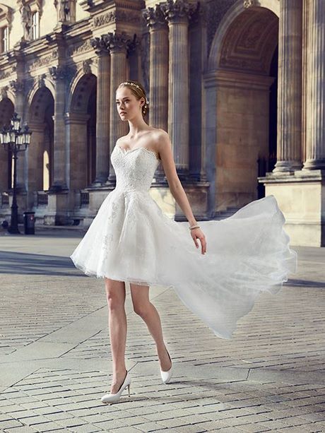 Robe de mariée courte devant longue derriere pronuptia