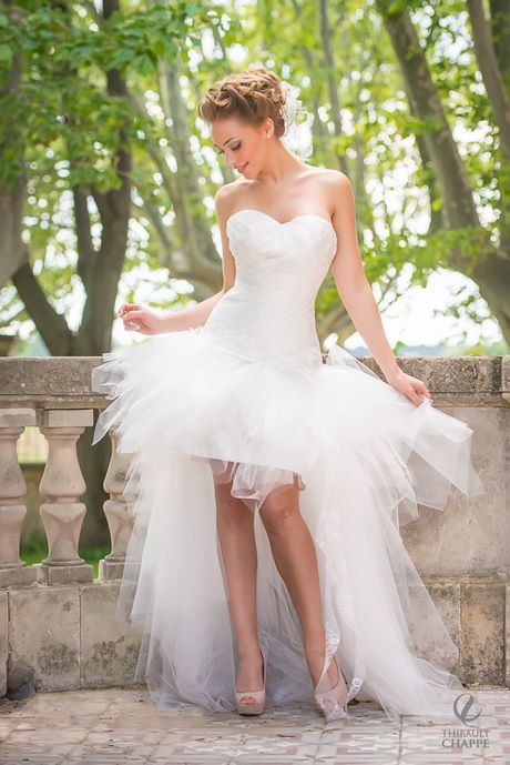 Robe De Mariée Tulle Courte Devant Beauté Et Mode 0591