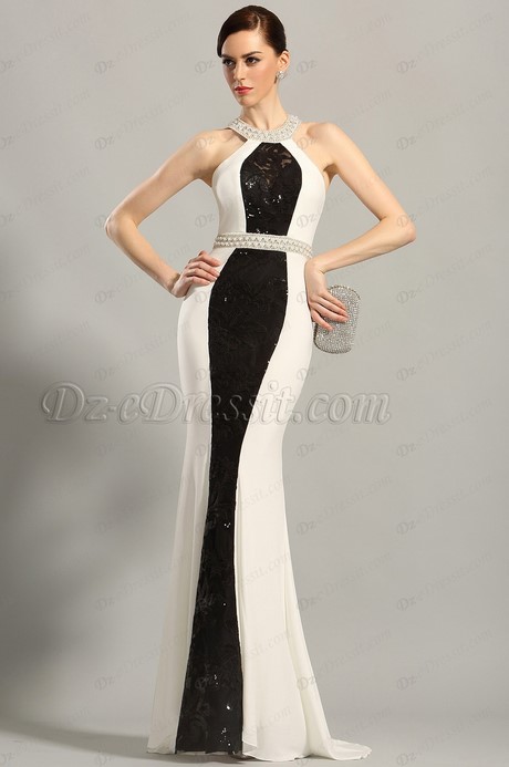 Robe noir et blanc soiree