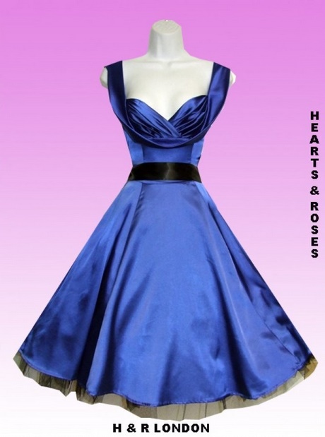 Robe année 50 bleu