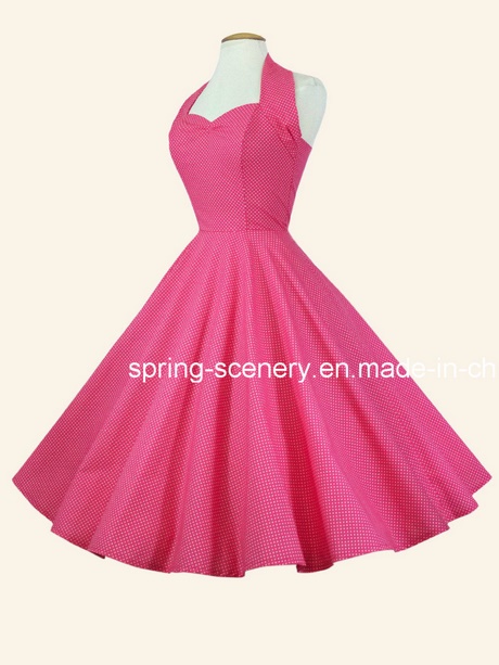 Robe année 50 rose