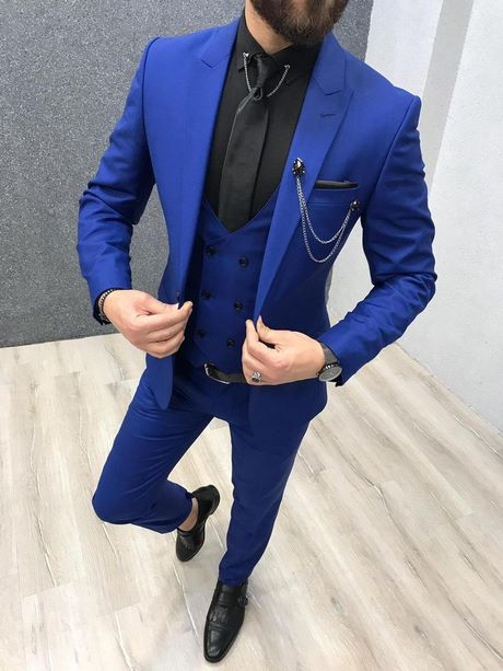 Costume bleu roi mariage