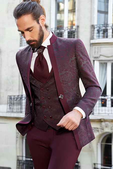 Costume bordeaux mariage